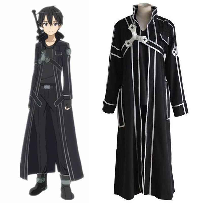 Anime Sword Art Online SAO Kirito Kazuto Trang Phục Hoàn Chỉnh Halloween Cosplay Đồng Phục Phù Hợp V