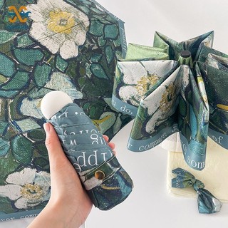 Ô che nắng ZUOGUAN Van Gogh hoa hồng hoang dã nắng mưa đa năng dành cho nữ chống nắng cổ điển cao cấp hoàn toàn tự động tấm che nắng vinyl gấp ô
