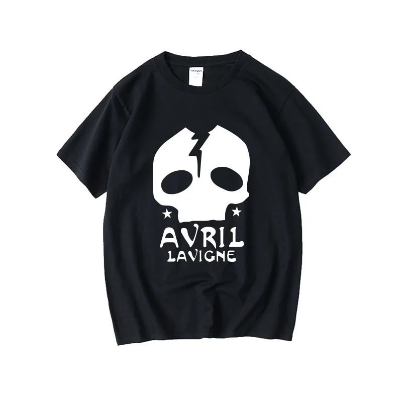 2023 Ca Sĩ Avril Lavigne Áo Thun Cec Đầm Nam Và Rời Cặp Đôi Áo Thun cotton