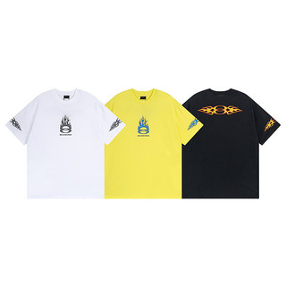 Bán chạy nhất 8a1nci9a2 Nam Nữ Áo Phông Cotton Vòng Đôi Ngọn Lửa Trực Tiếp Phản Lực In Áo Sơ Mi Tay Ngắn Plus Kích Thước Tee Unisex