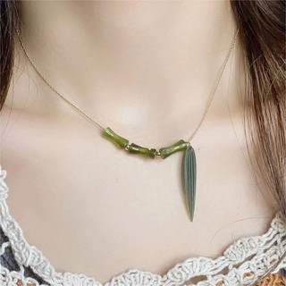 Vòng cổ lá tre Phụ kiện thời trang Chuỗi xương đòn Đồ dùng quà tặng cô gái tre