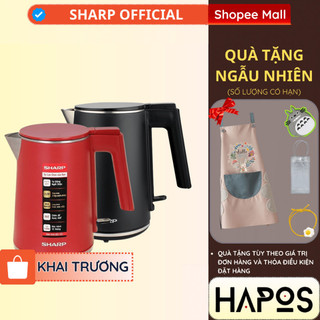 Ấm đun siêu tốc sharp mini 1 lít chính hãng có lưới lọc, đun sôi nhanh ekj-10dvps - thương hiệu nhật - hapos