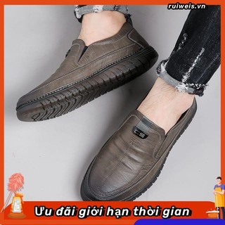 Giày Lười Da Thật Đế Mềm Thời Trang Cho Nam