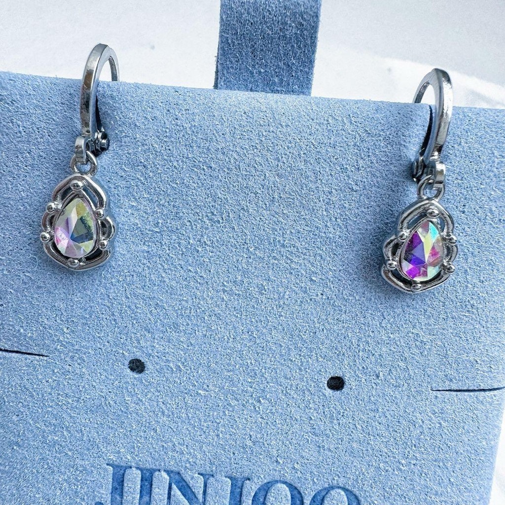 Bông tai giọt nước Jinjoo Aurora đầy màu sắc Rất đẹp. Kích thước vòng 8 mm. Mã EJ21