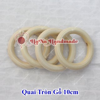 Quai tròn gỗ 10cm làm quai túi