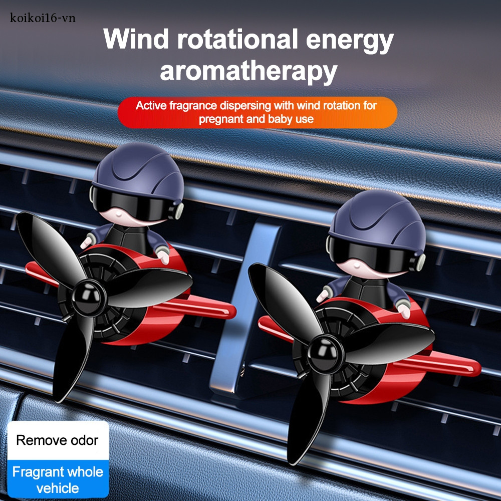 Máy Làm Mát Không Khí Ô Tô Phi Công Thông Hơi Nước Hoa Khuếch Tán Xoay Cánh Quạt Cửa Thoát Khí Hương Thơm Hoạt Hình Dễ Thương Trang Trí Phụ Kiện Ô Tô