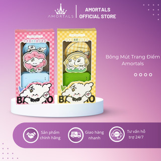 Bông mút amortals hình puppy dễ thương chính hãng siêu mềm dễ tán kem nền mút phấn cao cấp