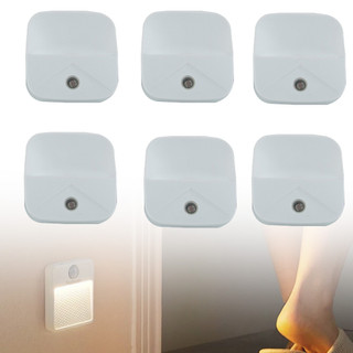 【VARSTR】6pcs LED Night Light Control Plug-In Intelligent Light Small Night Light