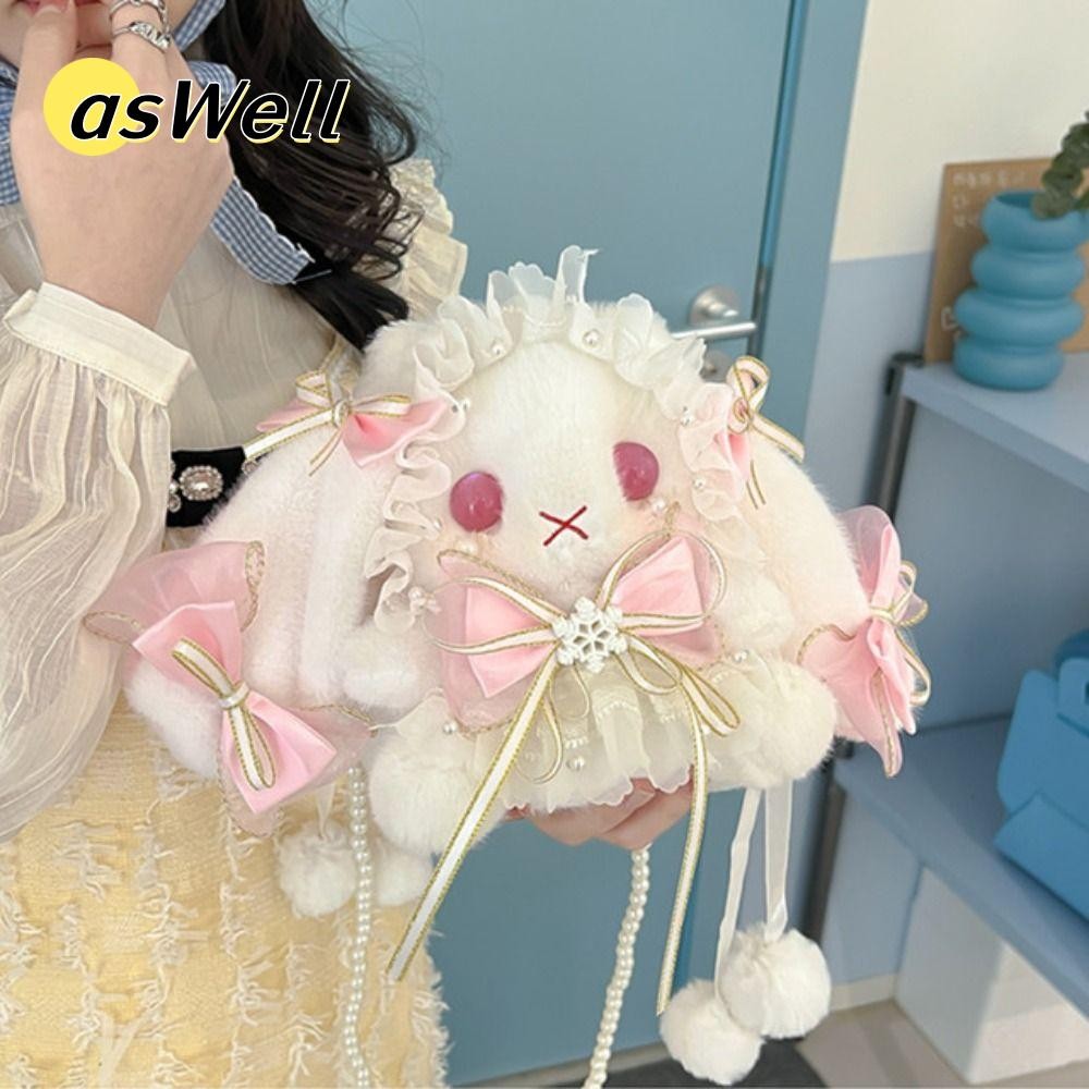 Túi sang trọng ASWELL, Túi đeo vai thỏ Kawaii, Ví công chúa thỏ dài tai ngọt ngào