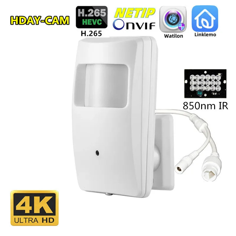 Camera IP PIR 850nm POE 4K 8MP 5MP 4MP Tầm Nhìn Ban Đêm Mini Trong Nhà 18 IR LED H.265 Hệ Thống An N