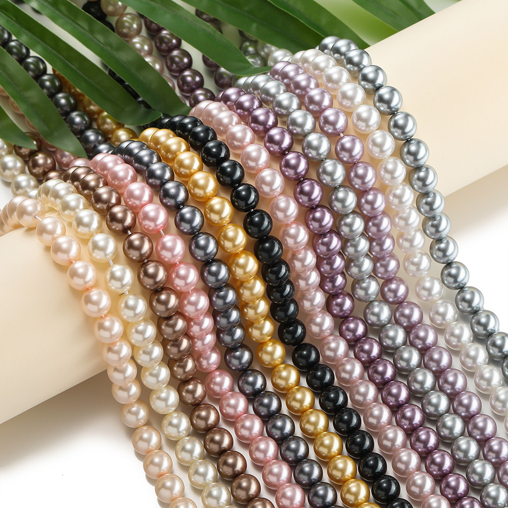 St. kunkka 4 / 6 / 8 / 10mm Thủy Tinh Giả Ngọc Trai Có Lỗ Cho DIY Trang Sức Vòng Cổ Làm