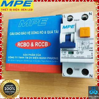 (Chính hãng MPE) Cầu Dao MCP Chống Giật, Chống Rò Điện và Chống Quá Tải -Dòng Cắt 6kA Dòng Định Mức 20A,25A,32A,40A,63A