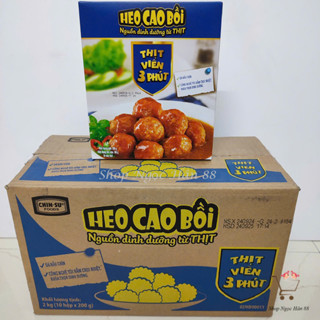 Thùng 10 hộp thịt viên 3 phút Heo cao bồi (200g/hộp - 2 túi x 100g)