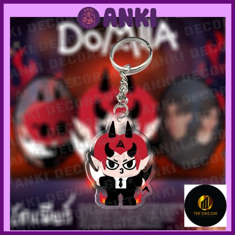 Móc khóa linh vật OTP DOMIIA, KING MAN, OH-YEAH, NONG NOOONG,...,dễ thương, chất liệu mica trong suố