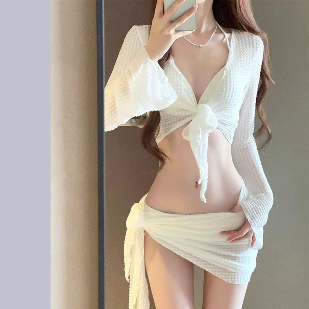 Meet-Adm Đồ Bơi Bikini Đi Biển Bốn Món Xốp Tay Dài + Áo Bra Sang Chảnh Thời Trang Mới Gợi Cảm | BigBuy360 - bigbuy360.vn