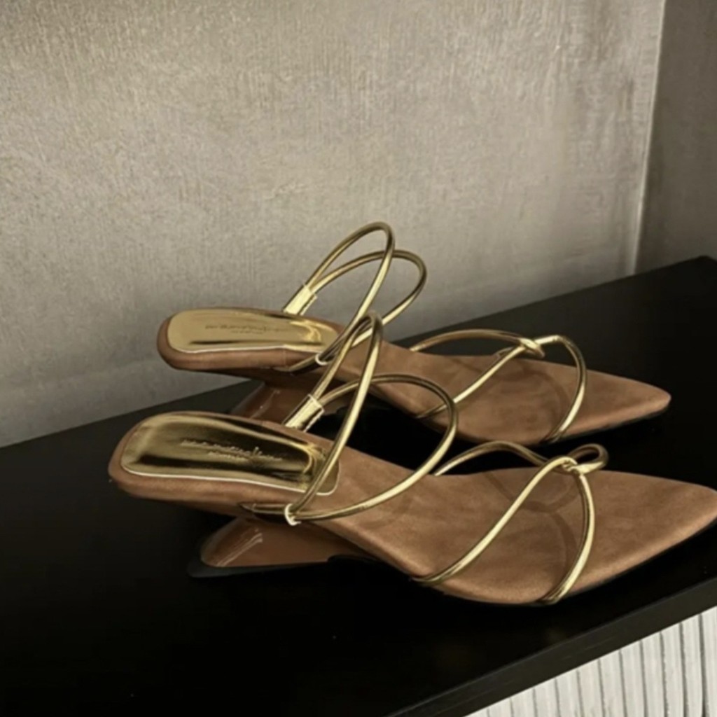  Dép cao gót Sandal nữ đế xuồng dây chéo mũi NHỌN 789 cao 5 cm 