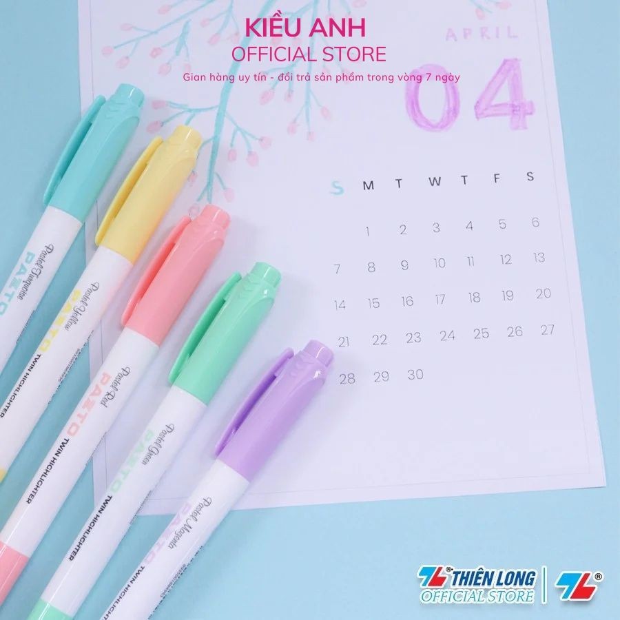 Bút nhớ dòng dấu dòng highlight dạ quang Thiên Long Pazto HL-016 Màu Pastel Rửa được