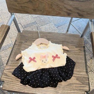 Bộ QUẦN ÁO ba lỗ, quần phồng chấm bi, áo ba lỗ họa tiết nơ mặc mát mùa hè cho bé gái size 6-16kg Cotton