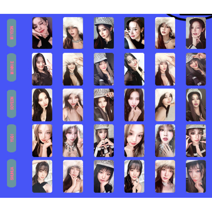 4-8pcs/set GIDLE Lomo Cards 2nd Full Album [2] MS8 Photocards MINNIE SHUHUA YUQI MIYEON SOYEON SOLO 