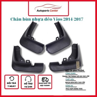 BỘ 4 CHẮN BÙN BÁNH XE TOYOTA VIOS 2014- 2015- 2016 - 2017 NHỰA DẺO CAO CẤP