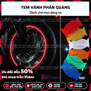 Tem dán vành xe máy Phản Quang full 2 vành cho Honda/ Yamaha Wave Sh Sirius Rsx Air Blade ...