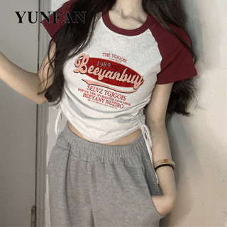 Yunfan áo phông áo thun nữ croptop baby tee comfortable fashion vintage phong cách wtx2440kb6 16z240415