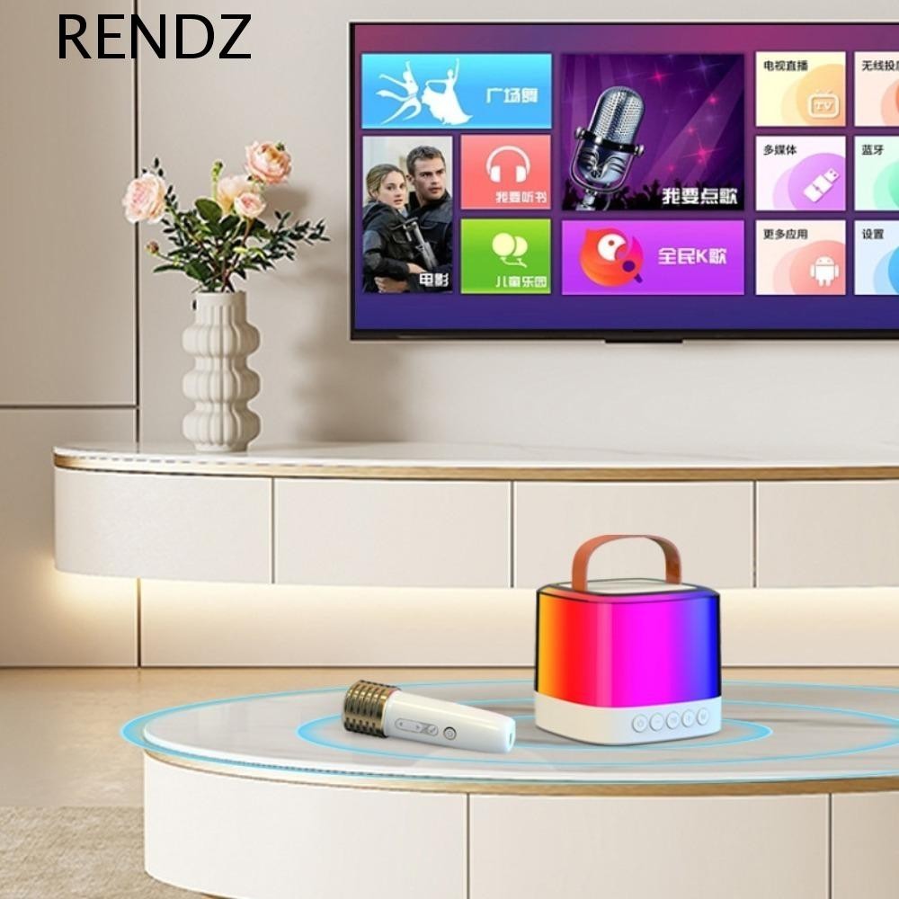 Loa Karaoke Mini Gia Đình RENDZ, Loa Karaoke Không Dây Mic Kép Có Micro, Máy Karaoke RGB Ánh Sáng Đầy Màu Sắc Di Động Loa Bluetooth Không Dây Tiệc Sinh Nhật