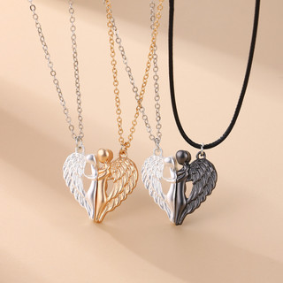 Hàng CÓ SẴN 2 Chiếc Thời Trang Mới Và Đơn Giản 2 Chiếc Ôm Đôi Cánh Thiên Thần Vòng Cổ Cặp Đôi Nam Châm Đá Tình Yêu Hợp Kim Mặt Dây Chuyền Quà Tặng Ngày Lễ Tình Nhân