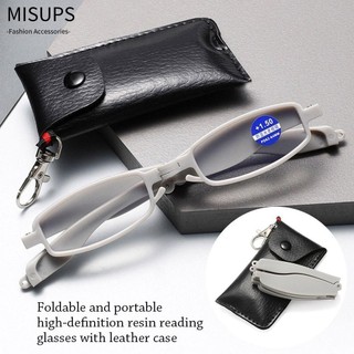  MISUPS Kính Cận Thị Gấp Có Túi Kính Chống Ánh Sáng Xanh Kính Đọc Sách Chặn Xanh Thoải Mái Di Động Xoay 360 Độ Lão Thị Kính Mắt Nam Nữ 