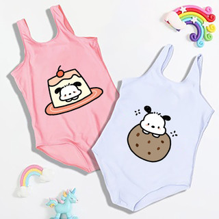 Sanrio Pochacco Hoạt Hình Dễ Thương In Đồ Bơi Bé Gái Tam Giác Một Mảnh Đồ Bơi 2-6Y Bé Gái Đi Biển Đồ Bơi