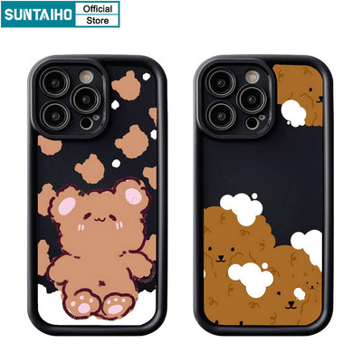 Suntaiho Ngộ nghĩnh Dễ Thương Vỏ Đồ Chơi Hoạt Hình Họa Tiết Gấu Ốp Điện Thoại Cho Iphone 15 14 12 13 11 Pro Max IP 7 8 Plus Iphon X Xs XR Xs Max Silicone Mềm Cao Cấp Chống Sốc Ốp Lưng