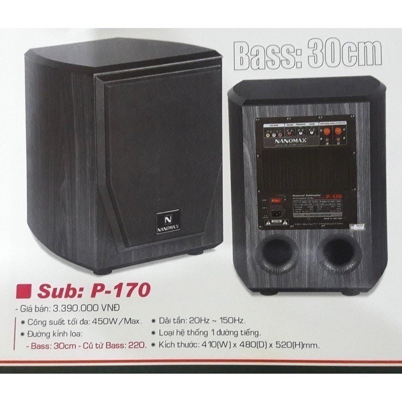 Loa Sub 3 tấc Nanomax SUB 170