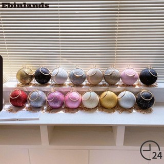 Ly hợp tiệc EBINLANDS, Túi dạ hội bằng kim cương giả lụa sáng màu vàng, Ví tròn đính sequin thanh lịch Tiệc cưới