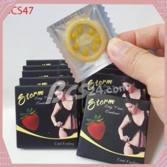 Combo 10 hộp Bao cao su bi STORM Bcs 7 bi lớn có gai toàn thân Tăng khoái cảm  Codomi