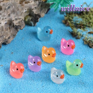 Nhiều màu sắc Dạ Quang Vịt Con Búp Bê Mặt Dây Chuyền Micro Phong Cảnh Sáng Tạo Đồ Trang Trí Trang Sức Nhựa Hàng Thủ Công 1 NICEKLIFE