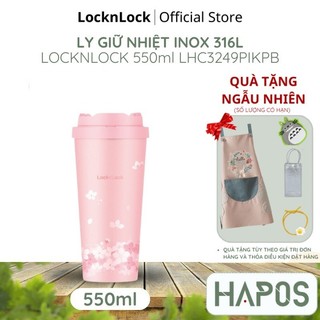 Bình giữ nhiệt lock&lock energetic one-touch tumbler 550ml lhc3249 hồng cánh sen - hapos official