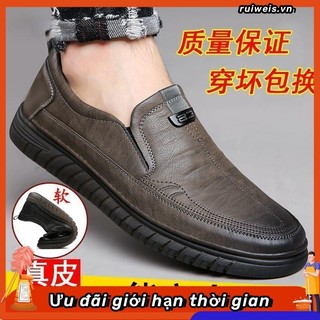 Giày Lười Da Thật Đế Mềm Thời Trang Cho Nam