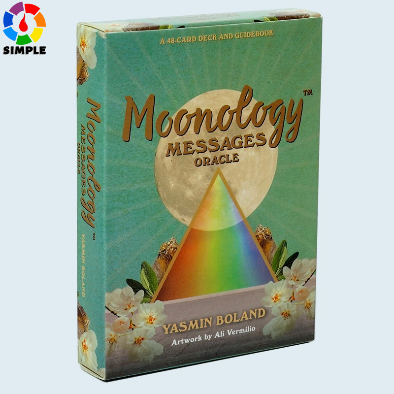 Moonology Messages Tarot 48Pcs Clear Printed Tarot Cards Oracle Deck