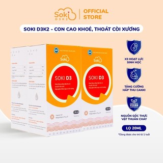 Combo 4 hộp Soki D3K2 Bổ sung Vitamin D3 tăng hấp thu Canxi - Vượt chuẩn Chiều Cao