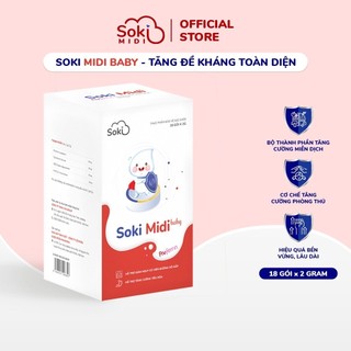 Hộp Bột Hòa Tan SOKI MIDI Baby Hỗ Trợ Tăng Cường Đề Kháng, Giảm Ốm Vặt Cho Trẻ Soki-Tium - Hộp 12 gói x 2g