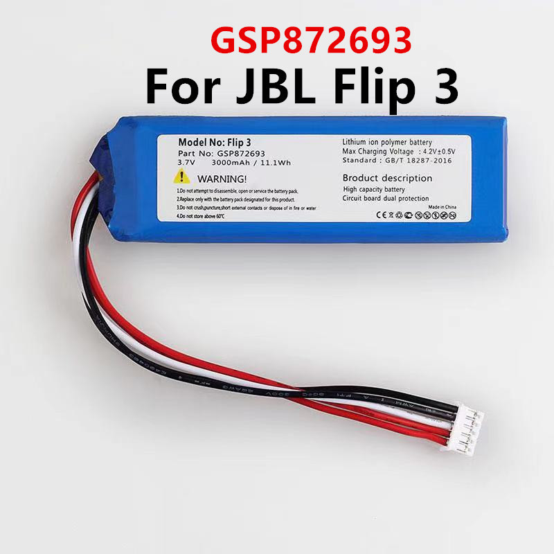 GSP872693 P763098 03 Pin JBL Flip 3 Flip3 màu xám thay thế 3000mAh