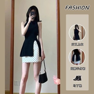 Phù hợp với nữ mùa hè 2024 phong cách mới tinh khiết desire phong cách hot girl slim-fit dây cao cấp váy hai mảnh phù hợp với