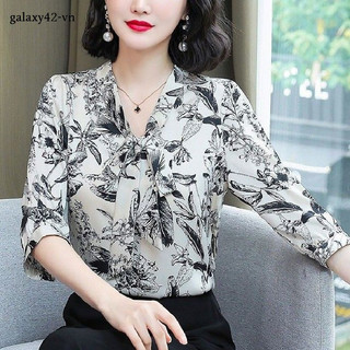 Áo sơ mi Giyu voan Air, tay áo Badger Thời trang mùa hè dành cho nữ trung niên