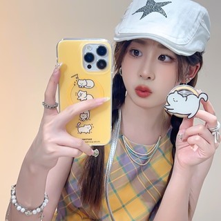 Ốp lưng cứng Tương thích với iPhone 12 12Pro 12ProMax 13 13Pro 13ProMax 14 14Pro 14ProMax 15 15Pro 15ProMax Line Cat Pattern Magnet Case