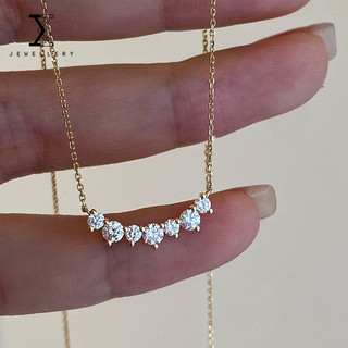 100% s925 vòng cổ bạc nữ sáng nụ cười cong mặt dây chuyền xương đòn dây chuyền đơn giản phù hợp với thời trang tinh tế