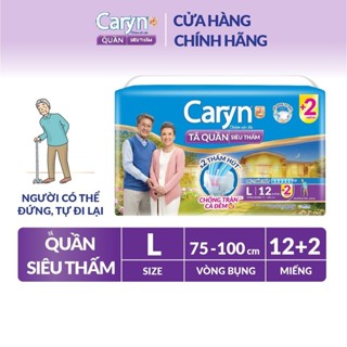 [TẶNG KÈM 1 MIẾNG] Tã/Bỉm Quần Người Lớn Caryn siêu thấm chống tràn ban đêm M/L/XL12mieng