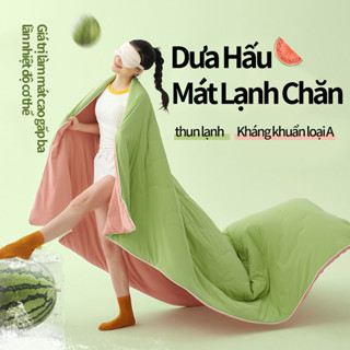 Chăn thun lạnh điều hòa Tomato siêu mát mẻ thoáng khí, Chăn hè cool chần băng lụa trơn màu pastel chăn mùa hè mát lạnh