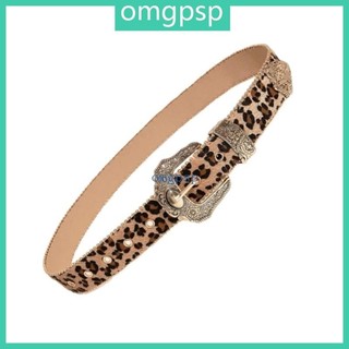 Omg Thắt lưng khắc hoa da báo mát mẻ Thắt lưng cao bồi Cowgirl Thắt lưng cổ điển