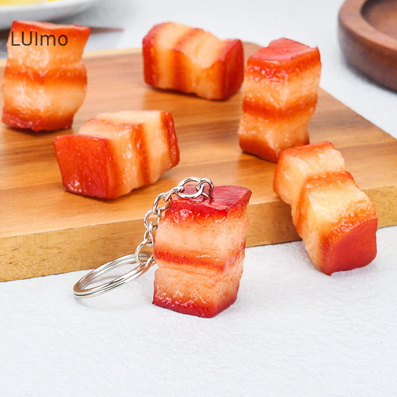 Luimo Ngộ nghĩnh PVC Thịt Heo Bụng Gà Cánh Gà Nướng Túi Gà Mặt Dây Chuyền Thời Trang Treo Trang Sức Móc Khóa Sáng Tạo Mô Phỏng Thực Phẩm Ch SBS