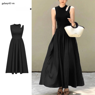 Giyu Regular plain - cut Lovito dress dành cho nữ L65ED149 (đen)